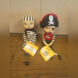 Joe Spencer Gathered Traditions Halloween Keaton Prisoner & Jagger Pirate Dolls